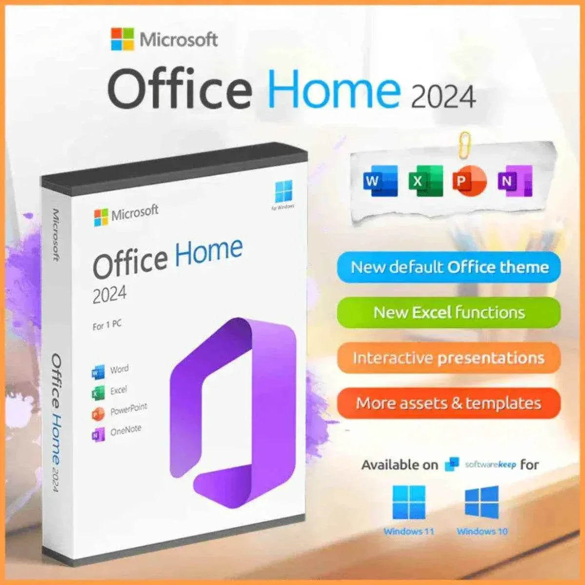 Microsoft Office 2024 Home PC | One-PC License | Personal Use