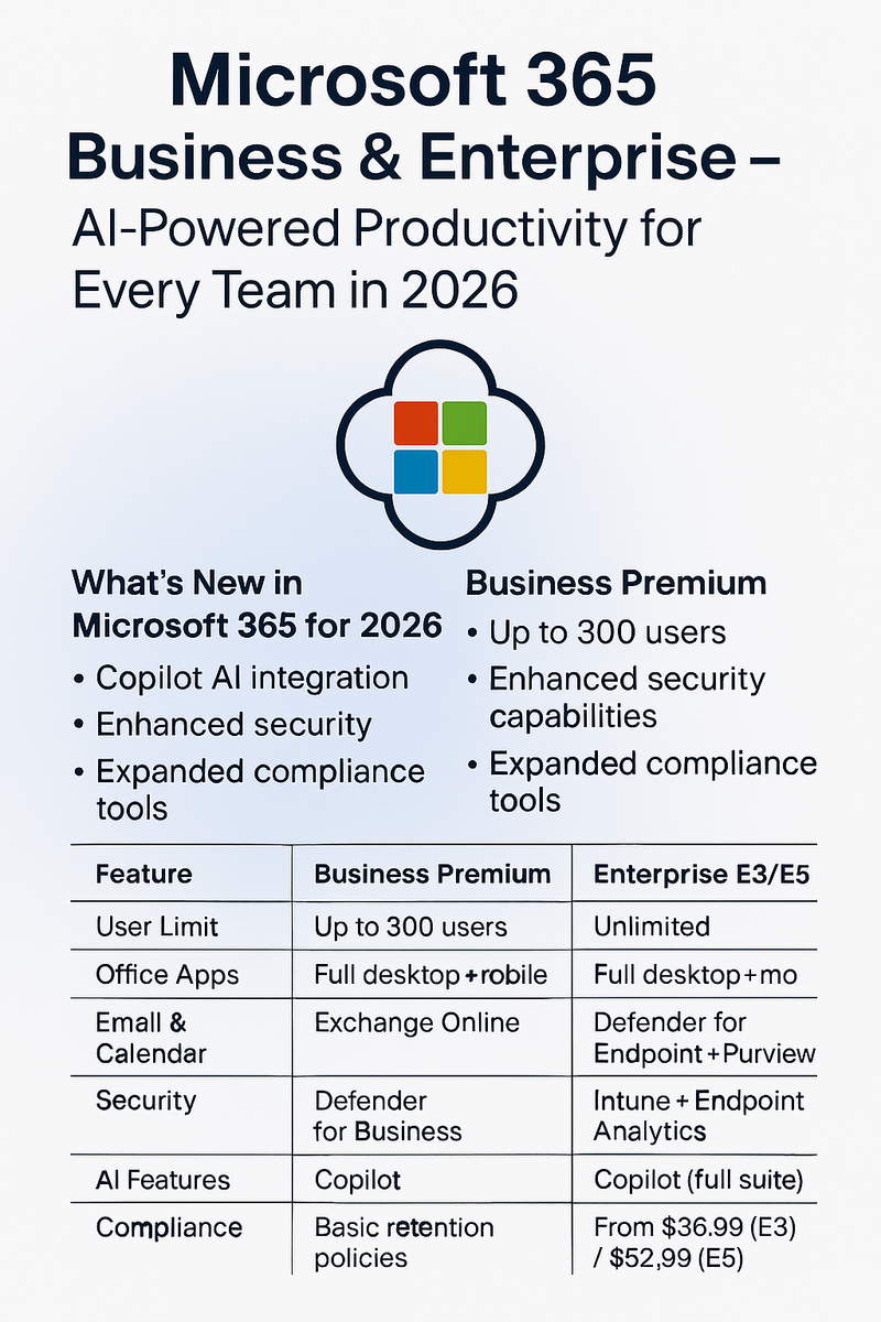 Microsoft 365 Business & Enterprise – AI‑Powered Productivity for Every Team in 2026