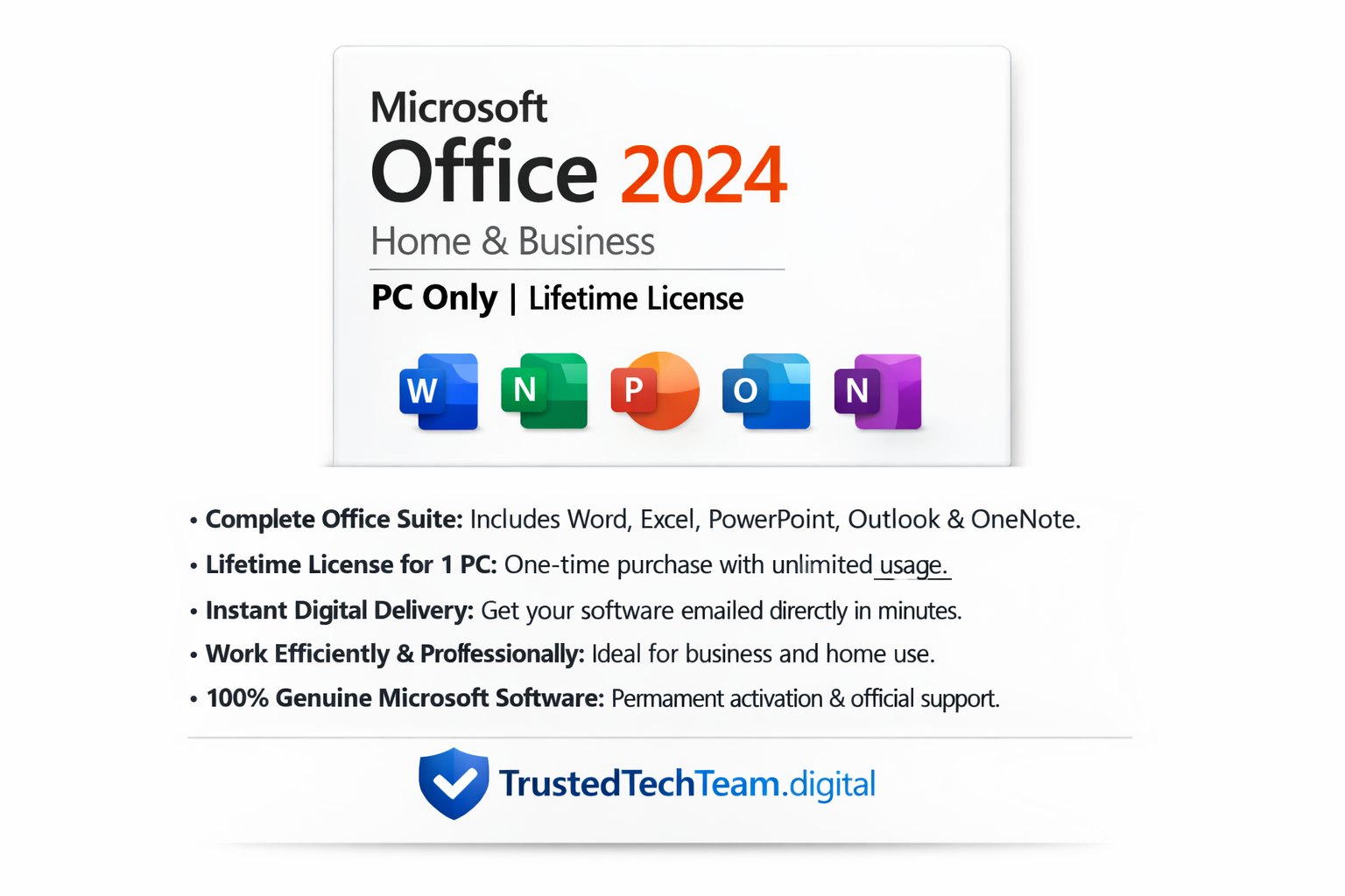 Microsoft Office 2024 Home & Business License - One-Time Purchase
