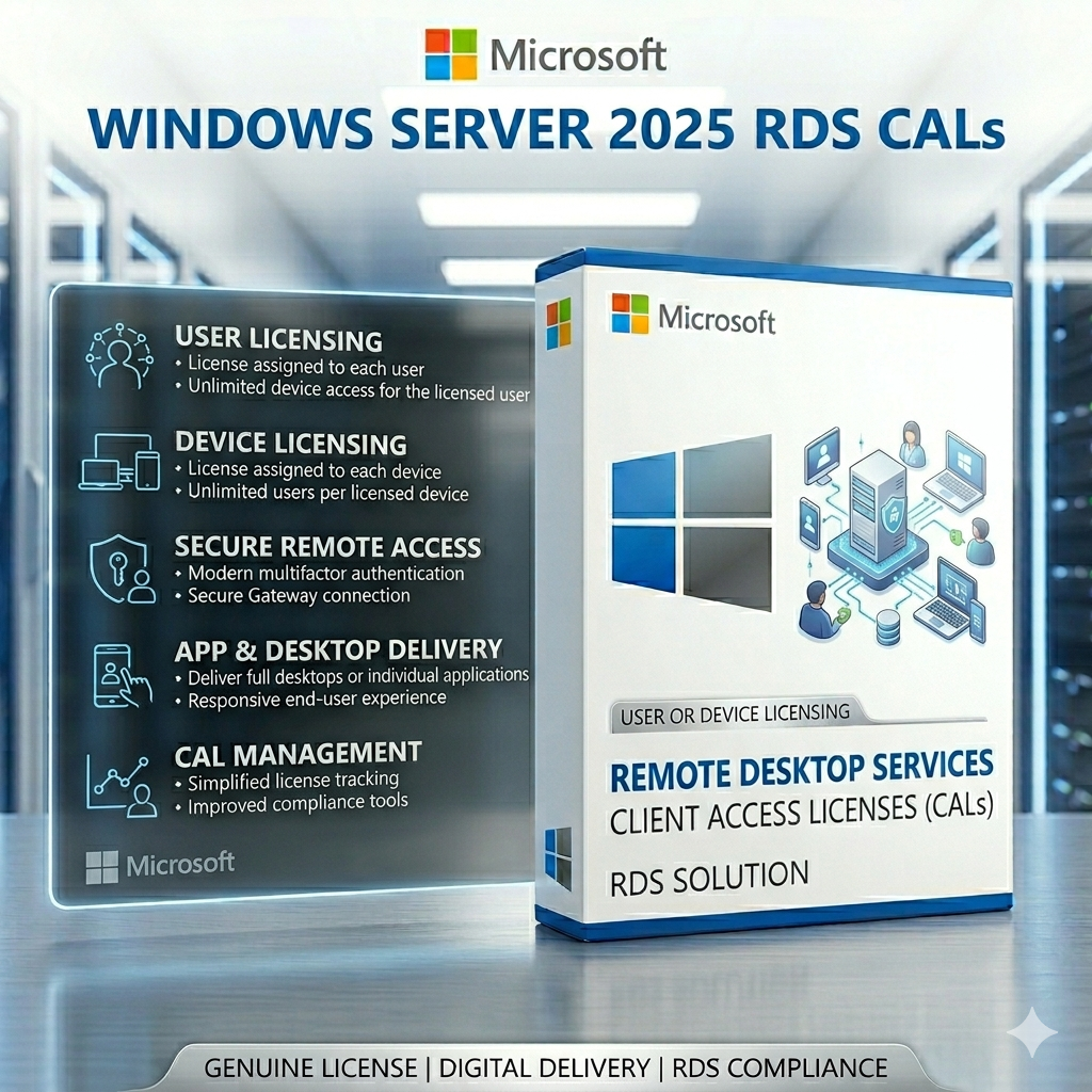 Microsoft Windows Server 2025 RDS CALs 50 Users Pack