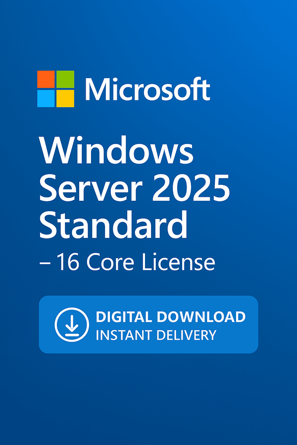 Microsoft Windows Server 2025 Standard License - 16 Core Digital Download for Ultimate Performance