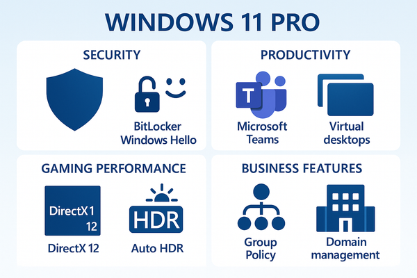 Windows 11 Pro Features Infographic