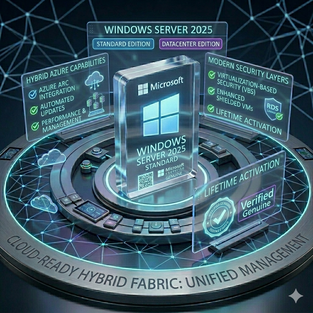 Microsoft Windows Server 2025 Standard License — 24-Core | Genuine Perpetual Key
